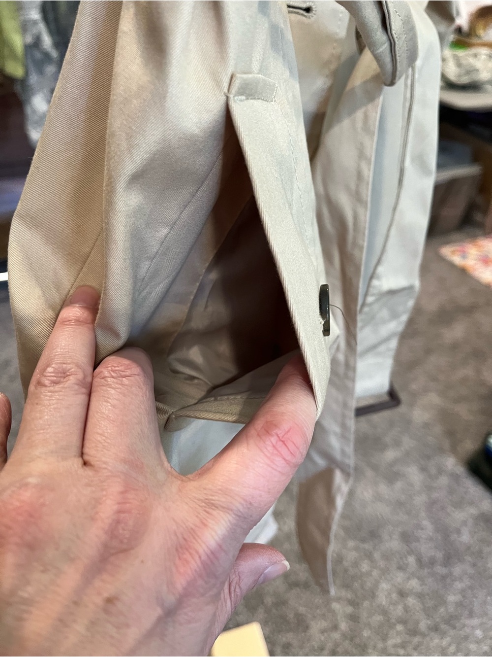 Banana Republic Light Beige Double-Breasted Trench Coat - Picture 4 of 7